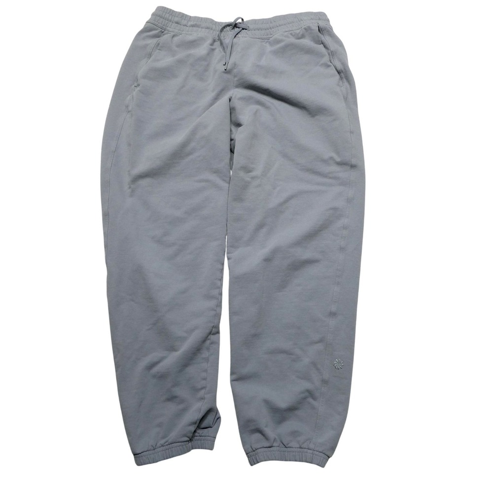 Athleta Jogger Pants Womens Medium Gray French Terry Elastic Waist Pockets Gym